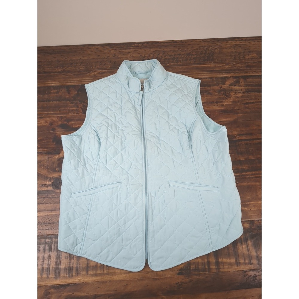 Van‎ Heusen Blue Quilted Style Zipper Front Vest XL